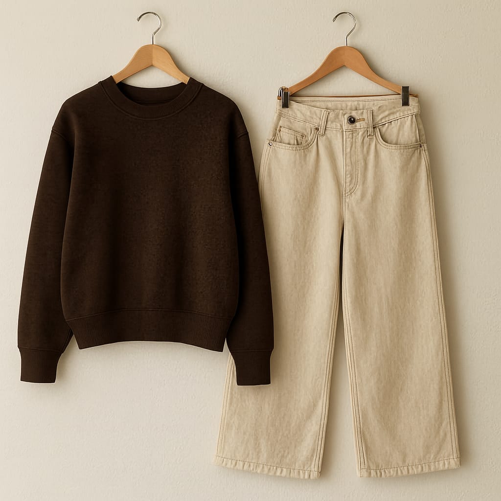 Sweatshirt With Wide Leg Jeans