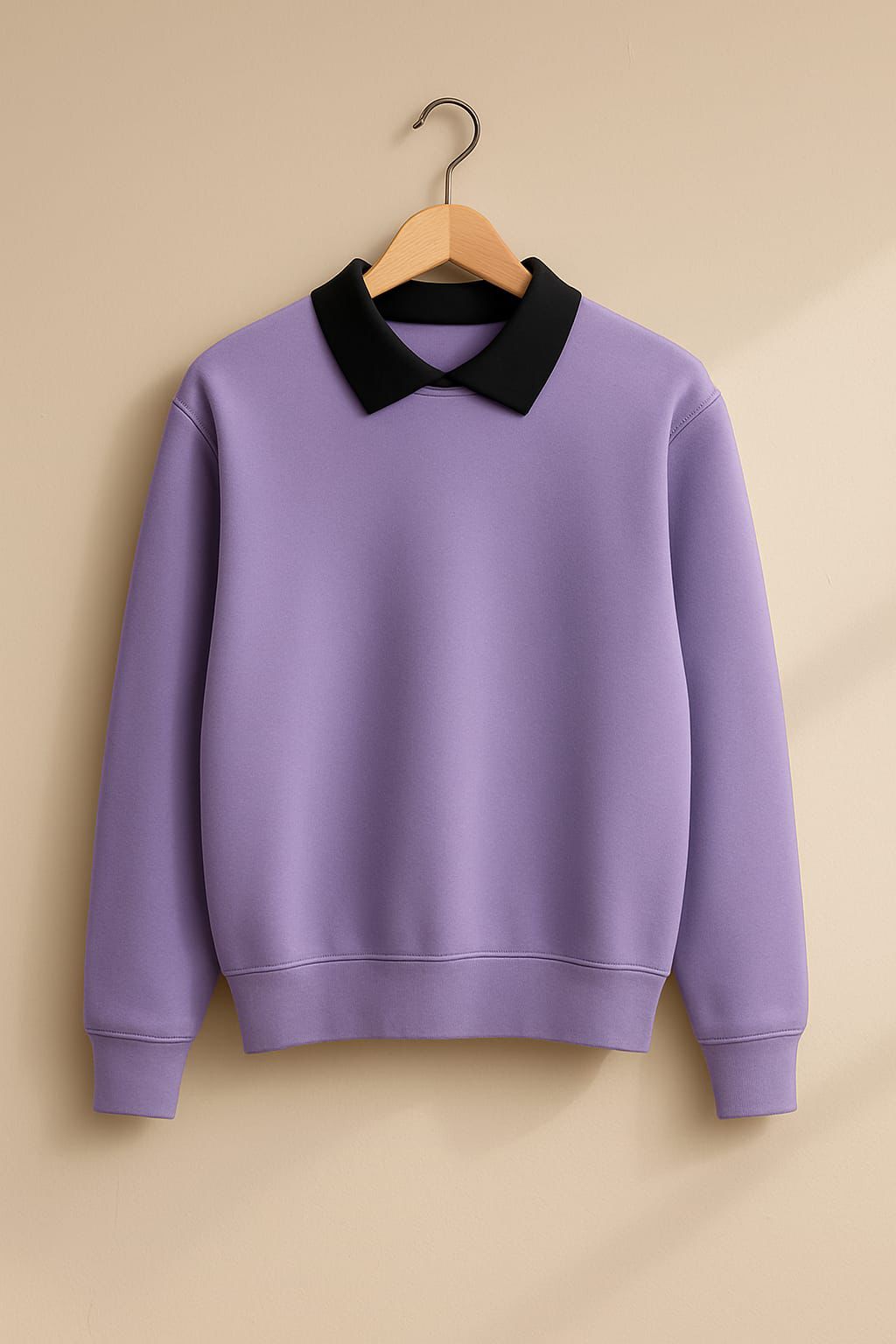 Classic Black Collar Sweatshirt