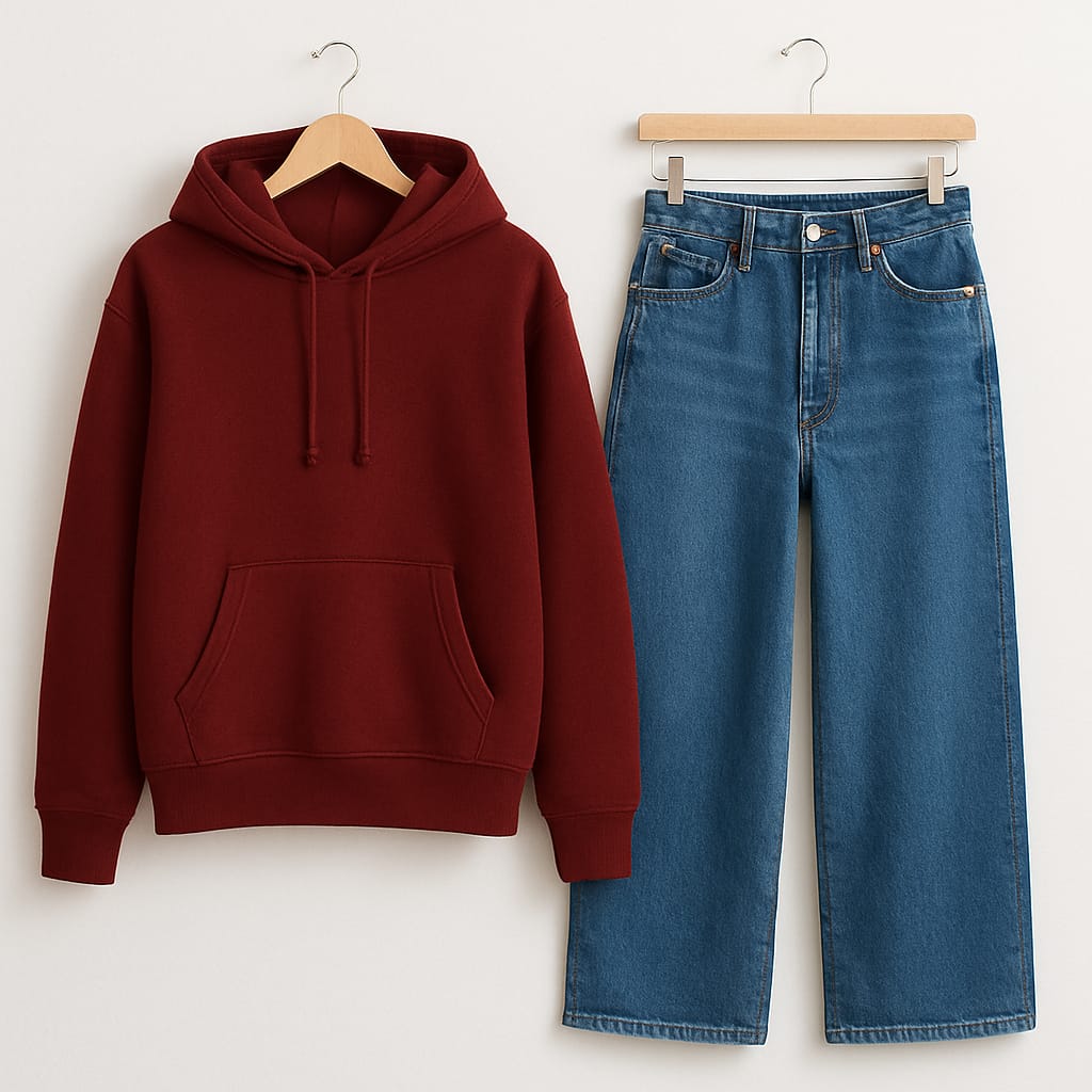 Hoodie with Mid Blue Jeans