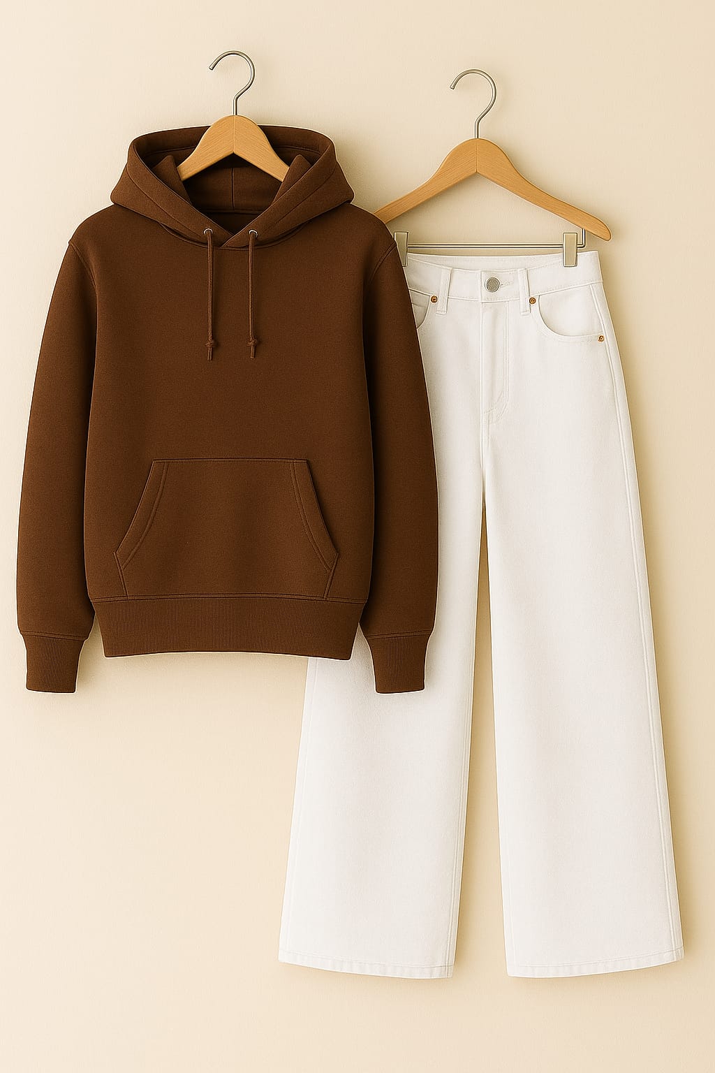 Hoodie With White Leg Jeans