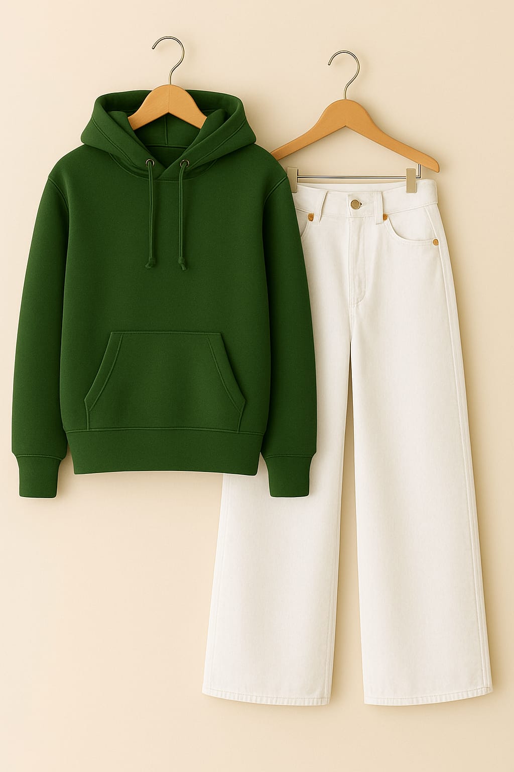 Hoodie With White Leg Jeans