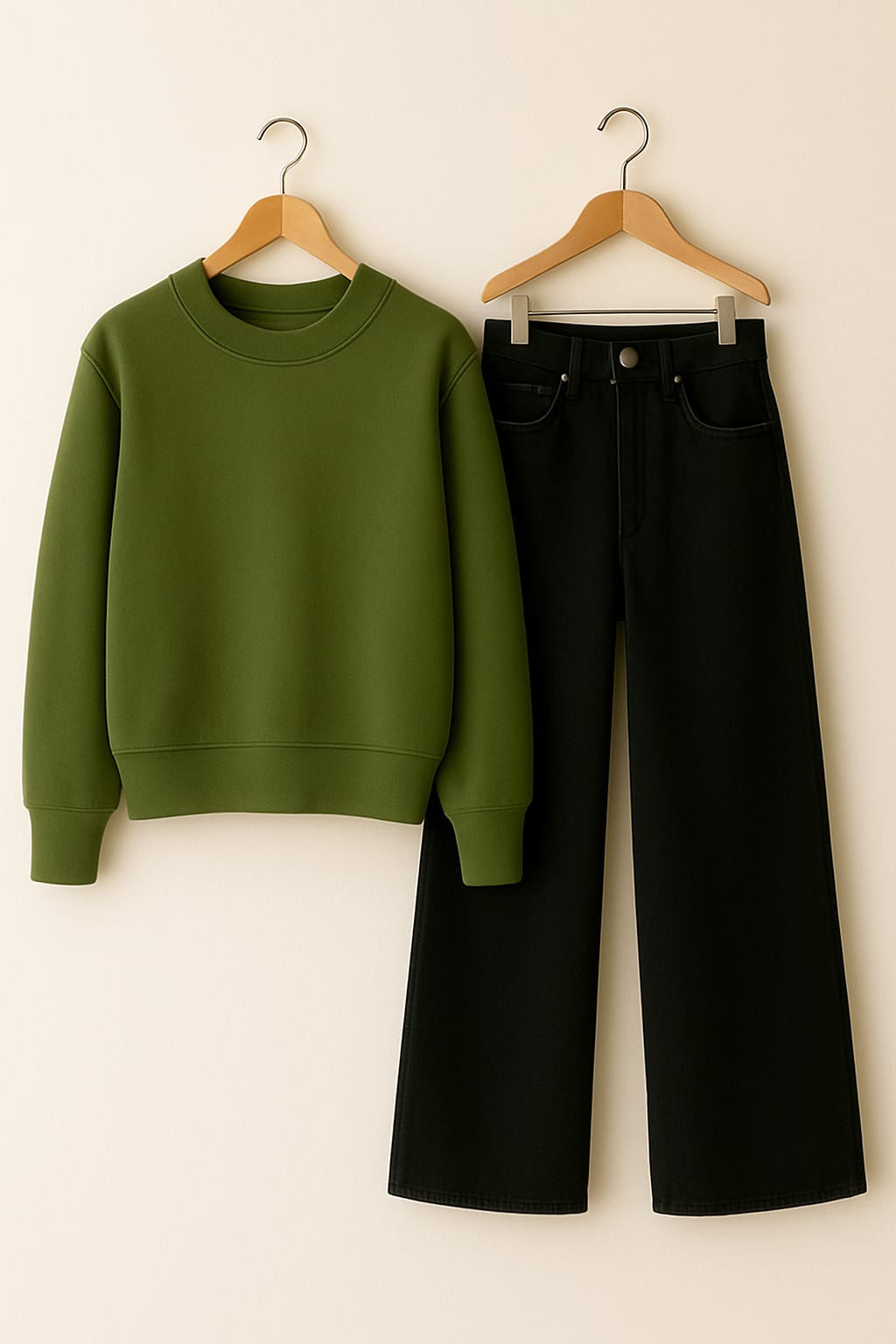Sweatshirt With Black Wide Leg Jeans