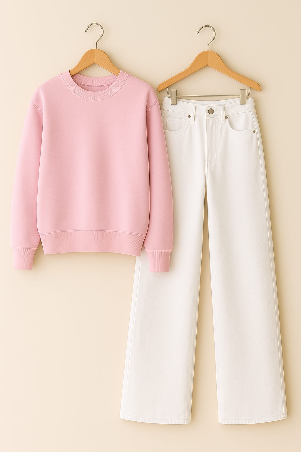 Sweatshirt With White Wide Leg Jeans