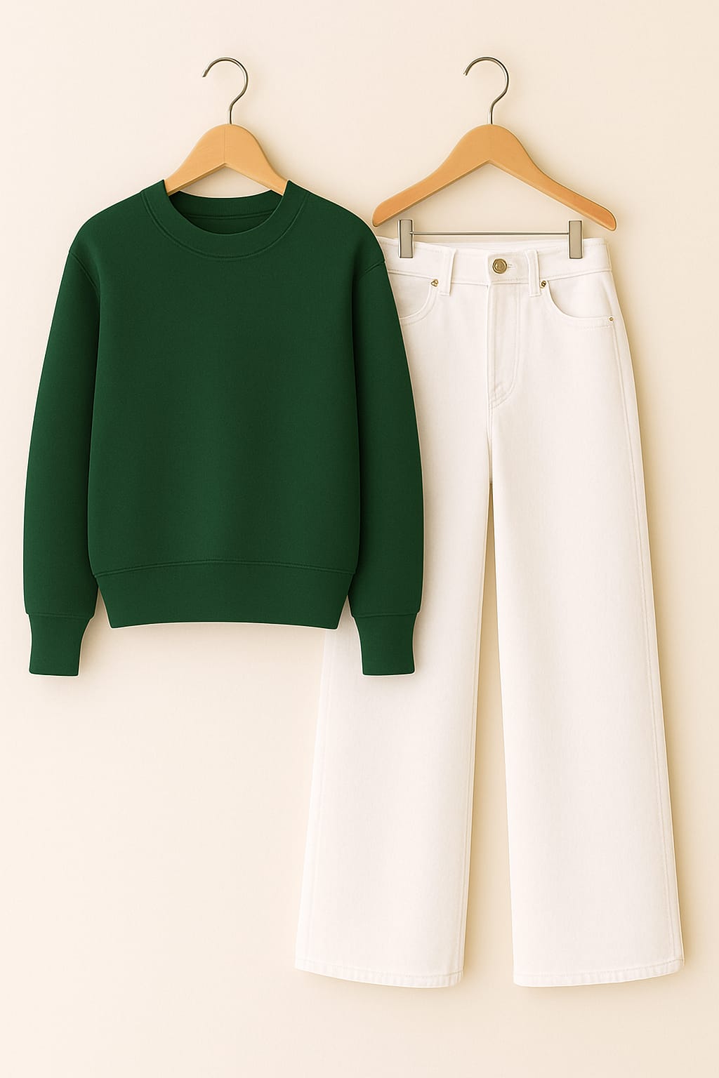 Sweatshirt With White Wide Leg Jeans