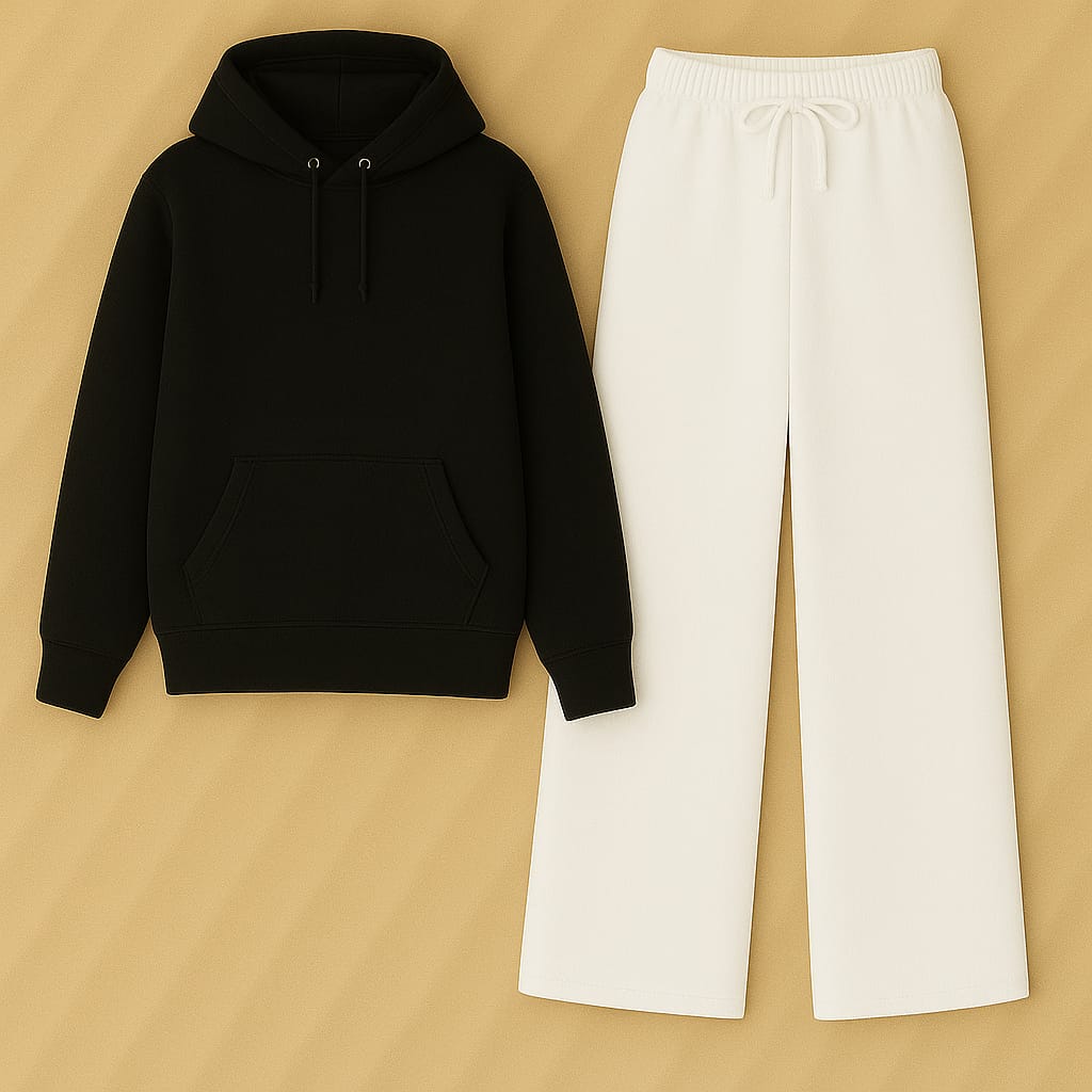 Hoodie with White Flapper Trouser