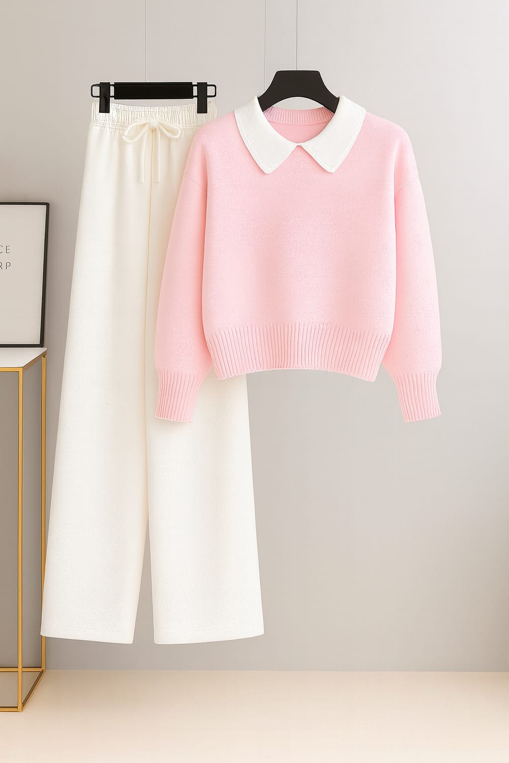 Collar Sweatshirt With White Flapper