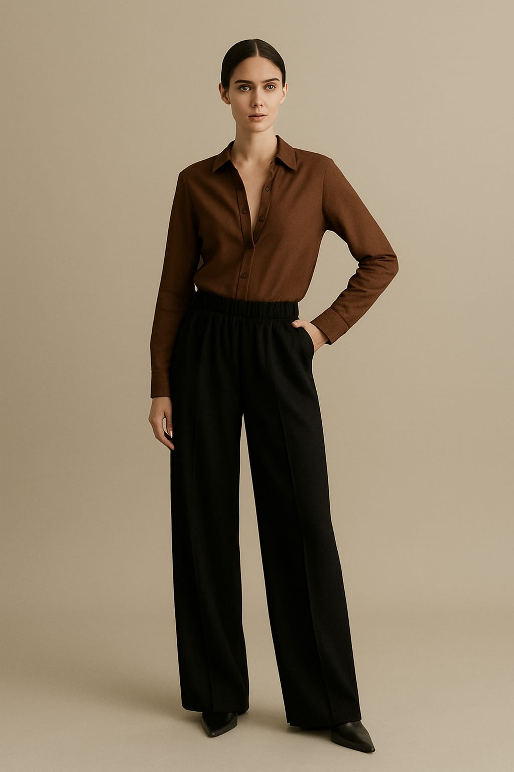 BUTTON DOWN WITH FLAPPER