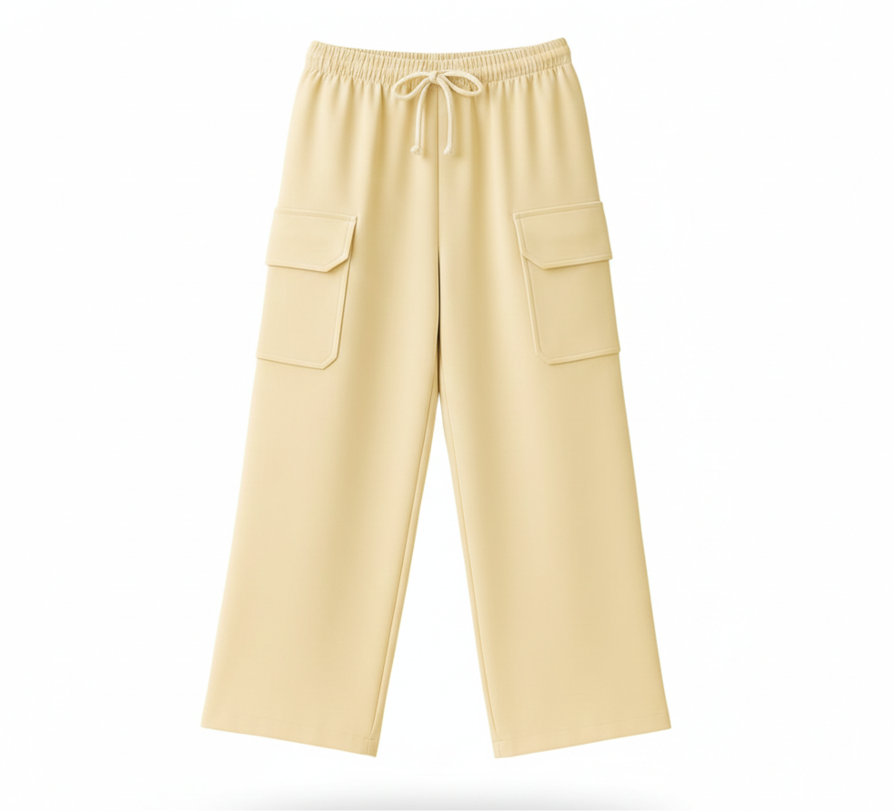 Beige Cargo Flapper Trousers