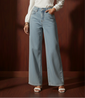 Light Blue Wide-Leg Denim Jeans