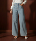 Light Blue Wide-Leg Denim Jeans