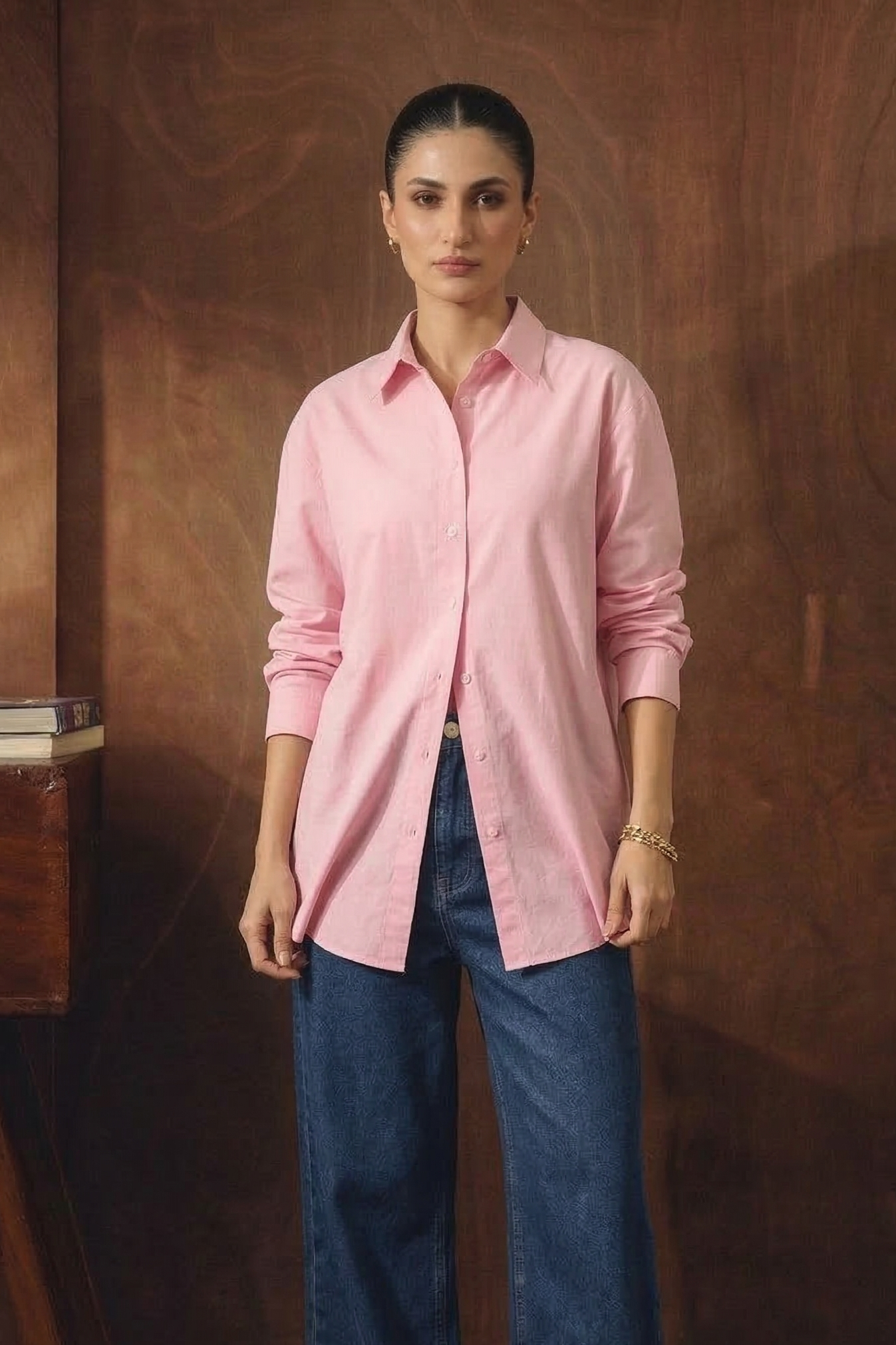 BABY PINK BUTTON DOWN SHIRT