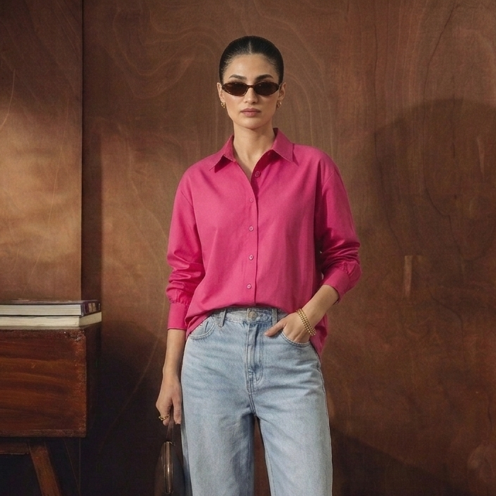 Hot Pink Button Down Shirt