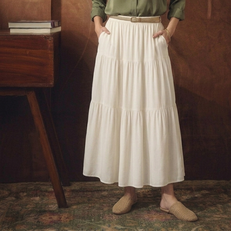 White Layered Skirt