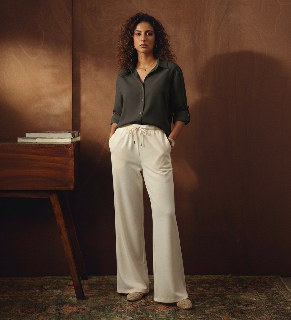 BLACK BUTTON DOWN SHIRT WITH WHITE FLAPPER TROUSER