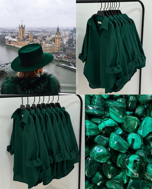BOTTLE GREEN BUTTON DOWN SHIRT