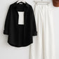 BUTTON DOWN SHIRT WITH WIDE LEG JEANS