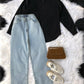 Button down With Wide Leg Jeans