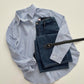 Striped Button Down Shirt With Wide Leg Jeans