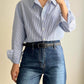 Striped Button Down Shirt With Wide Leg Jeans