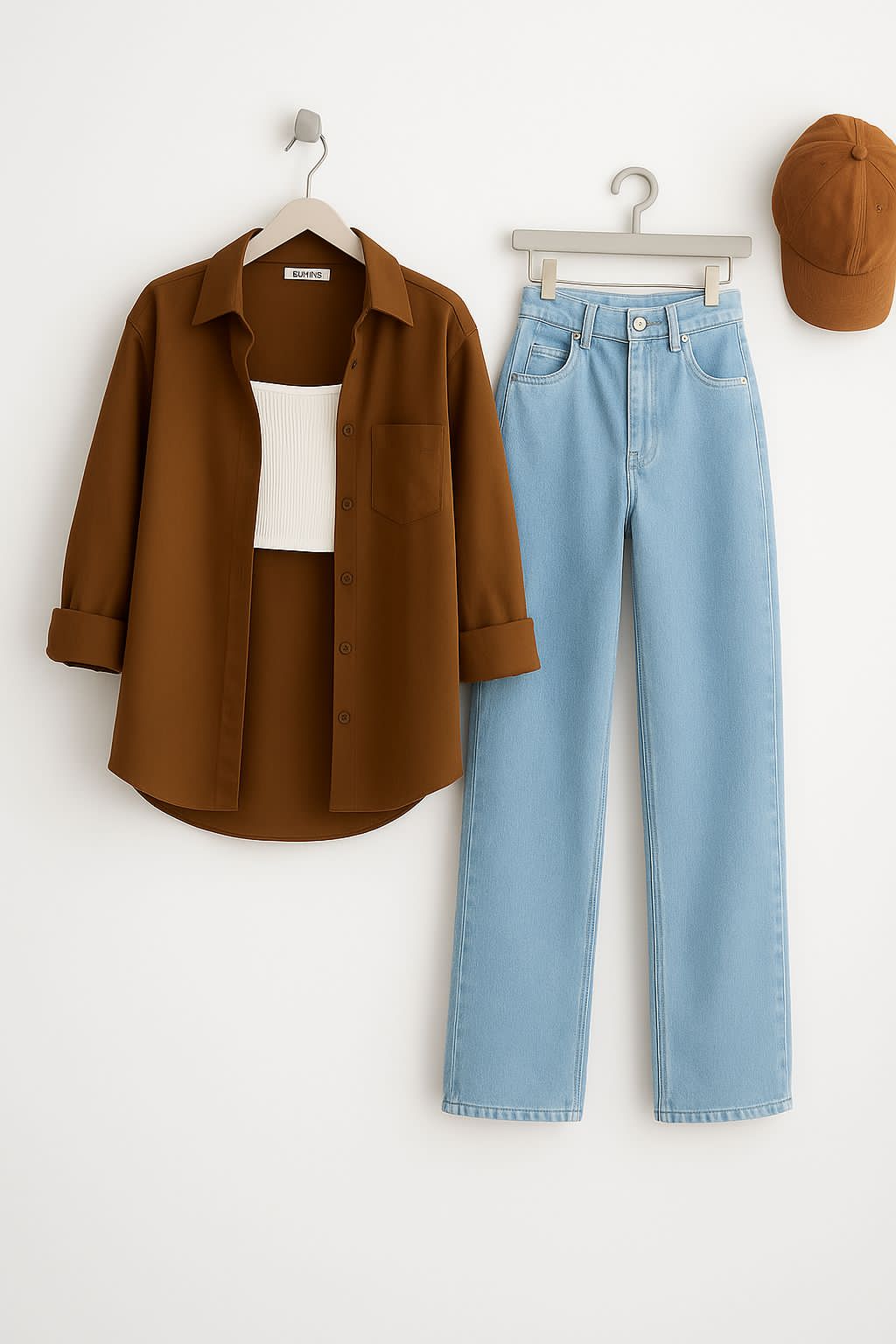 SHIRT WITH WIDE LEG JEANS