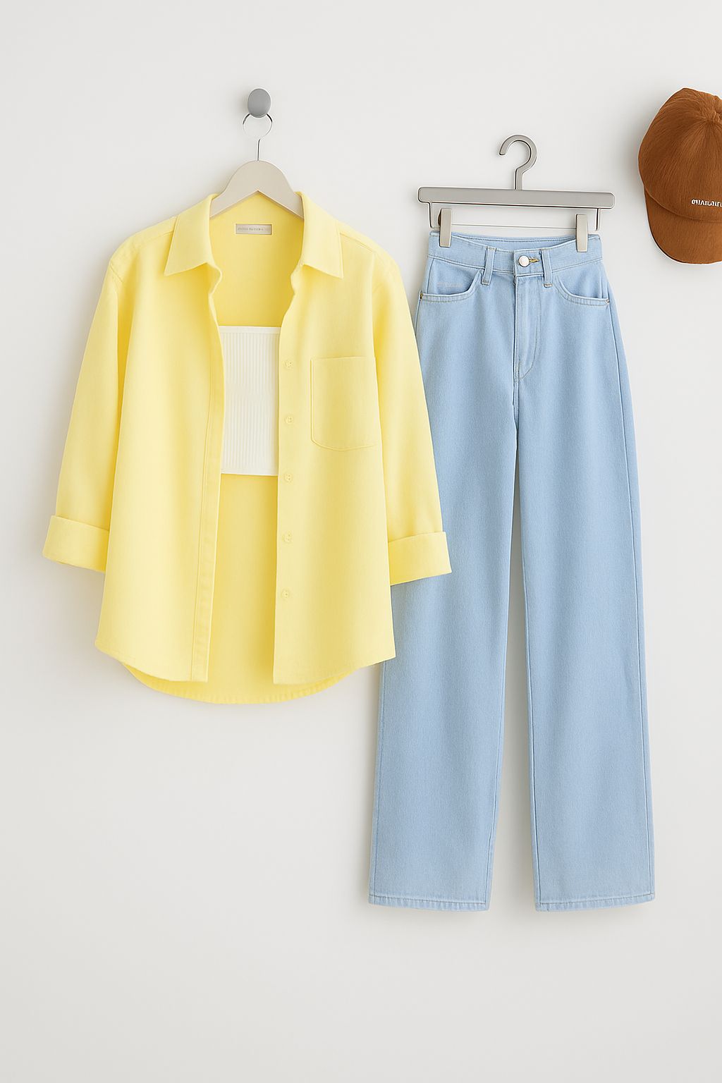 SHIRT WITH WIDE LEG JEANS