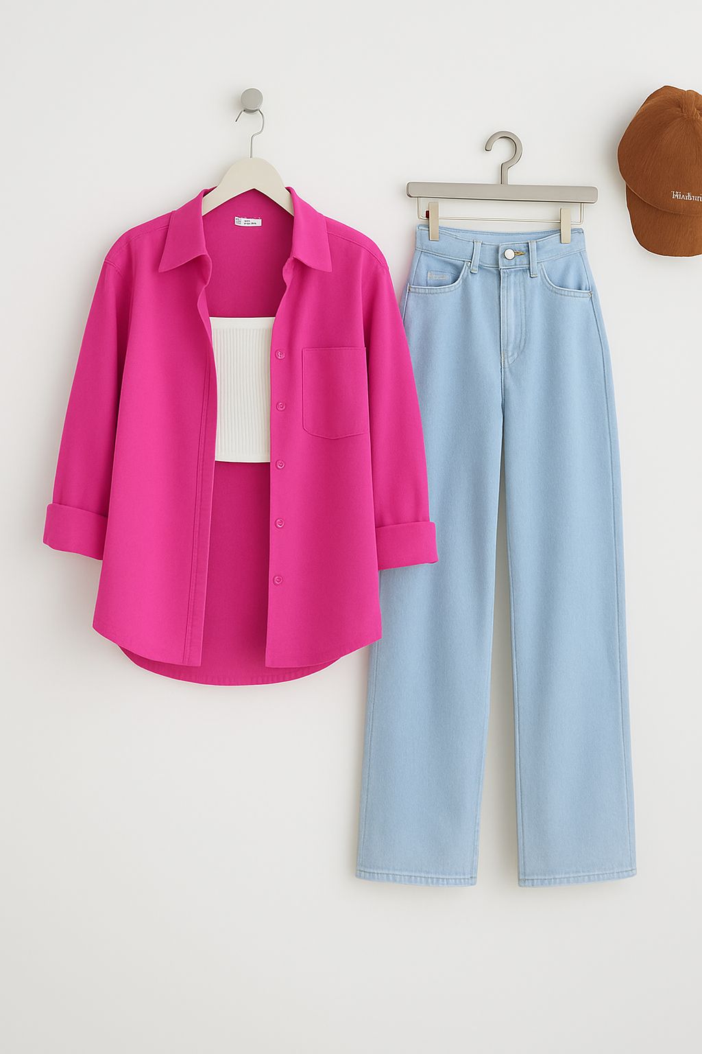 SHIRT WITH WIDE LEG JEANS