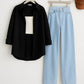 SHIRT WITH WIDE LEG JEANS