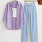 SHIRT WITH WIDE LEG JEANS