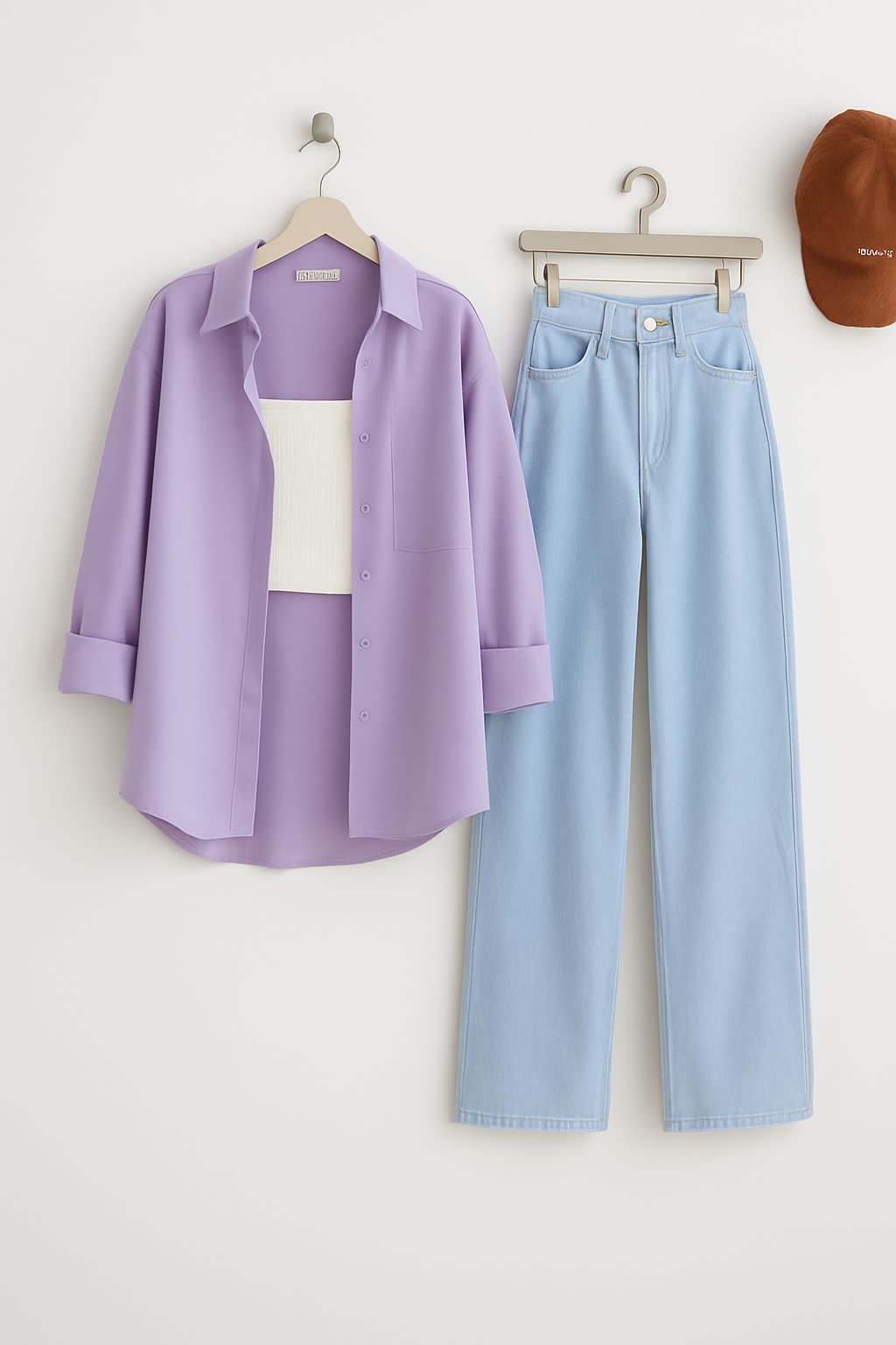 SHIRT WITH WIDE LEG JEANS