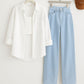 SHIRT WITH WIDE LEG JEANS