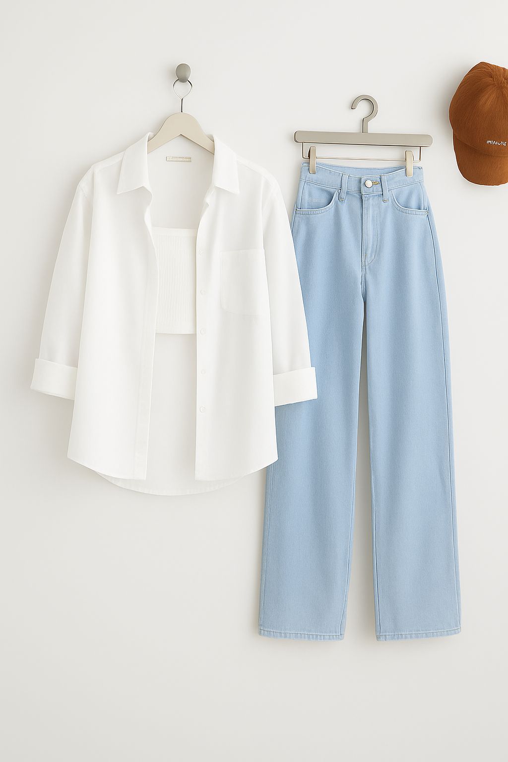 SHIRT WITH WIDE LEG JEANS