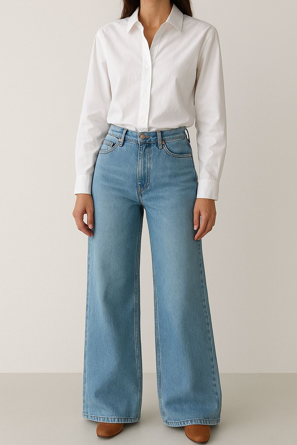 BUTTON DOWN SHIRT AND JEANS