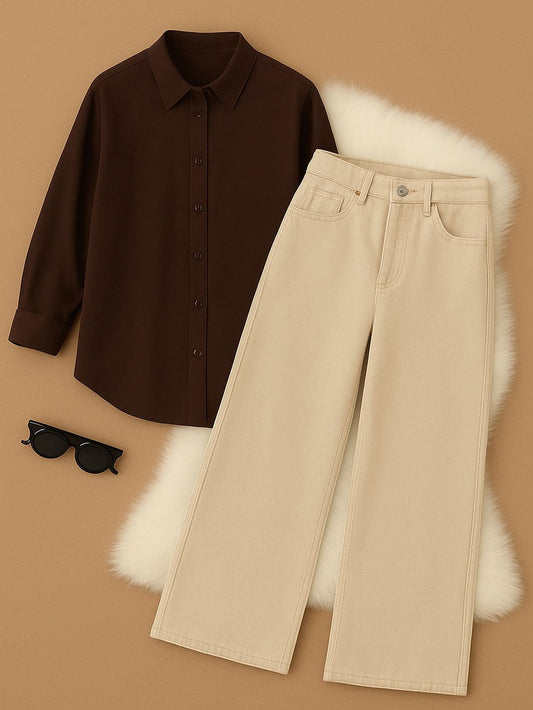 BUTTON DOWN SHIRT AND JEANS