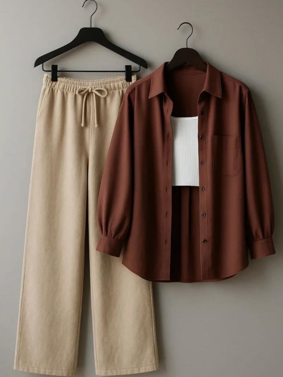 BUTTON DOWN SHIRT WITH FLAPPER TROUSER