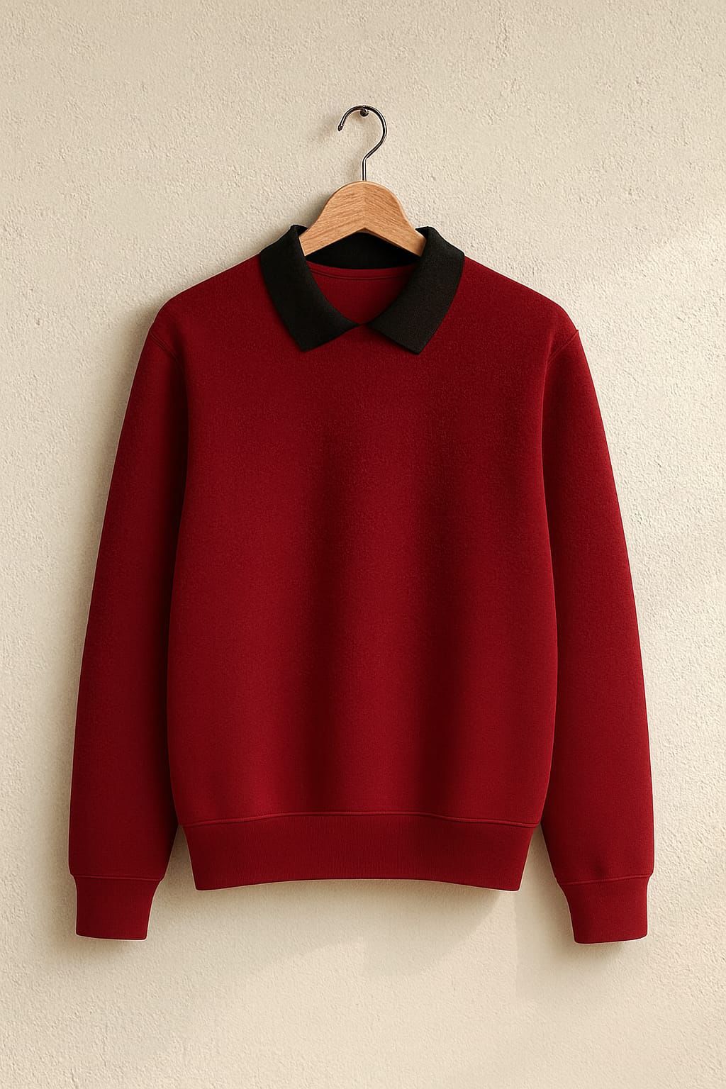 Classic Black Collar Sweatshirt