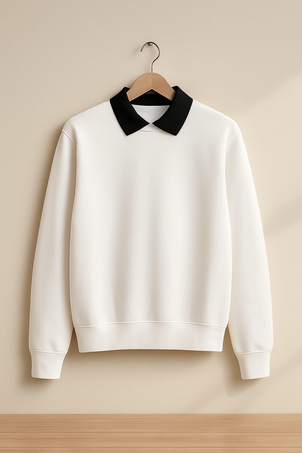 Classic Black Collar Sweatshirt
