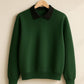 Classic Black Collar Sweatshirt