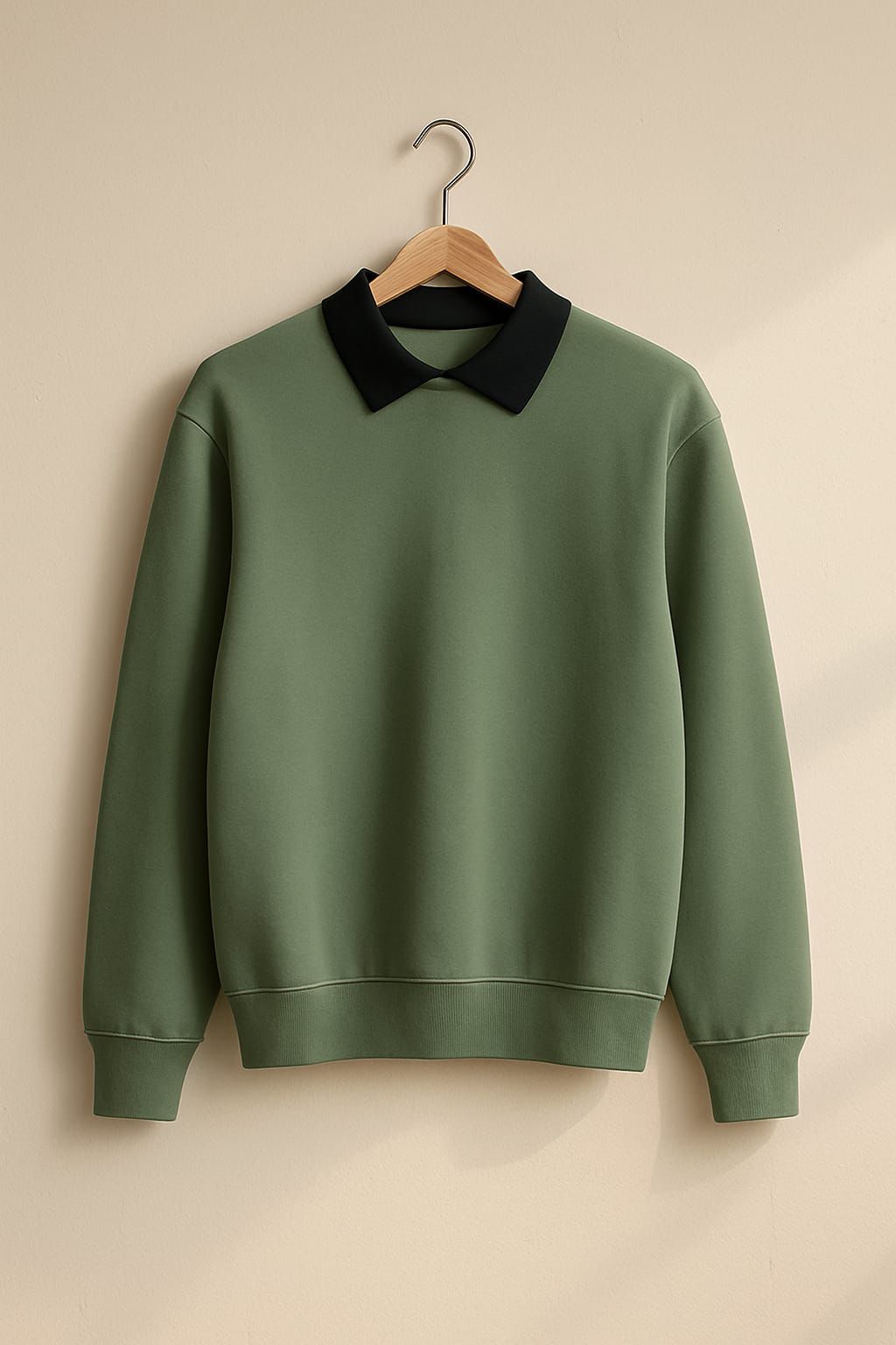 Classic Black Collar Sweatshirt