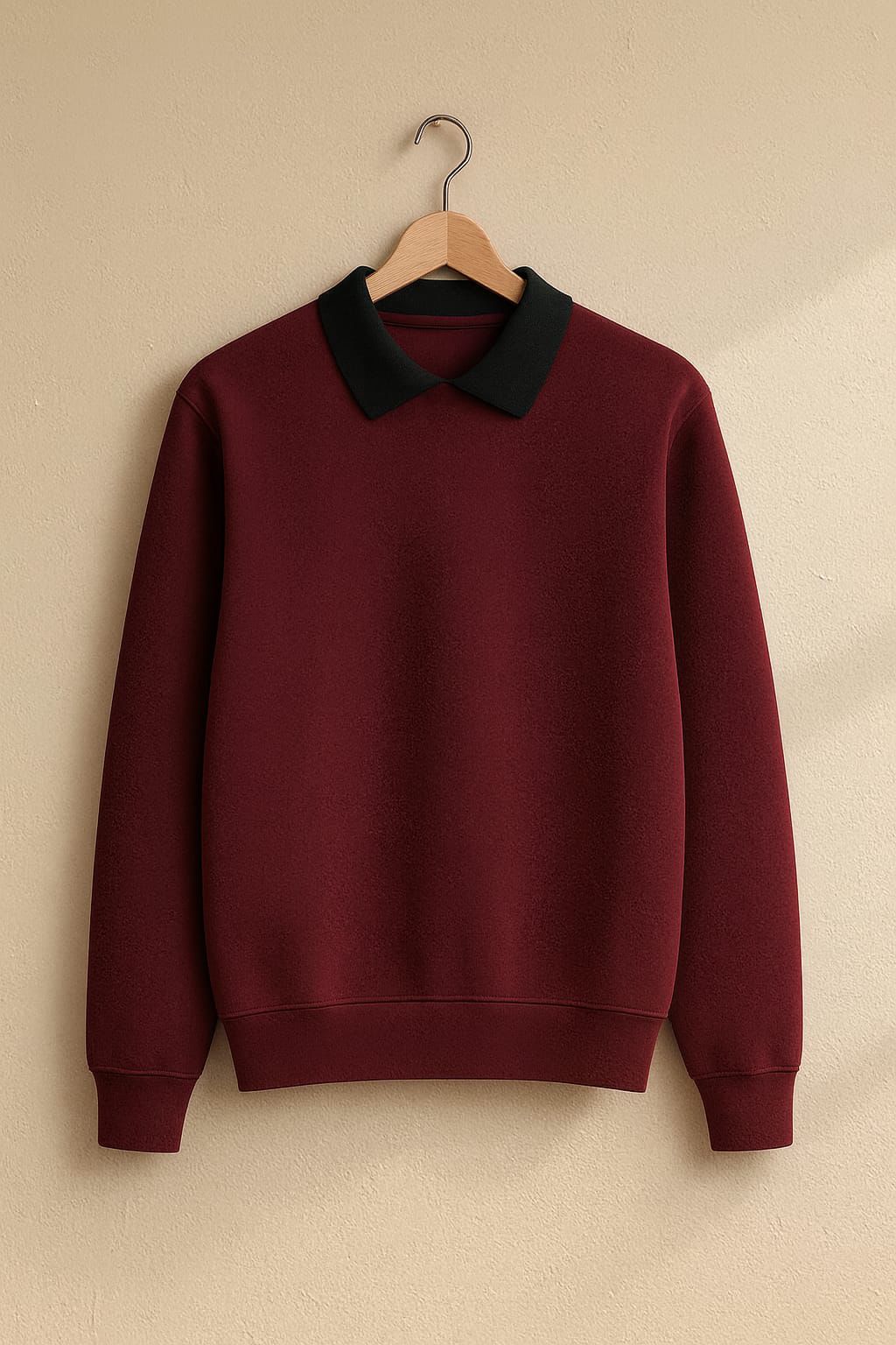 Classic Black Collar Sweatshirt
