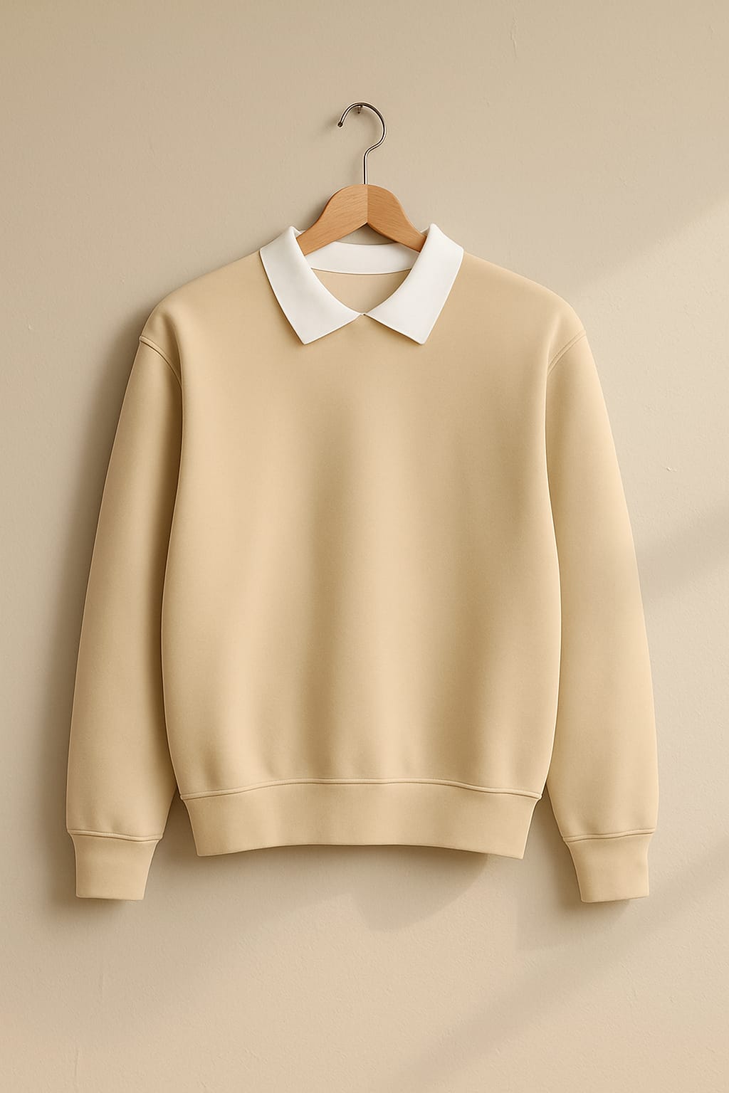 Classic White Collar Sweatshirt