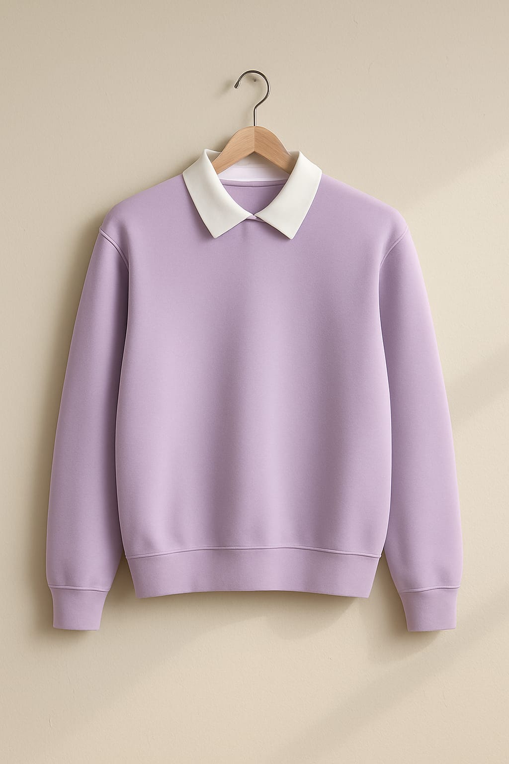 Classic White Collar Sweatshirt