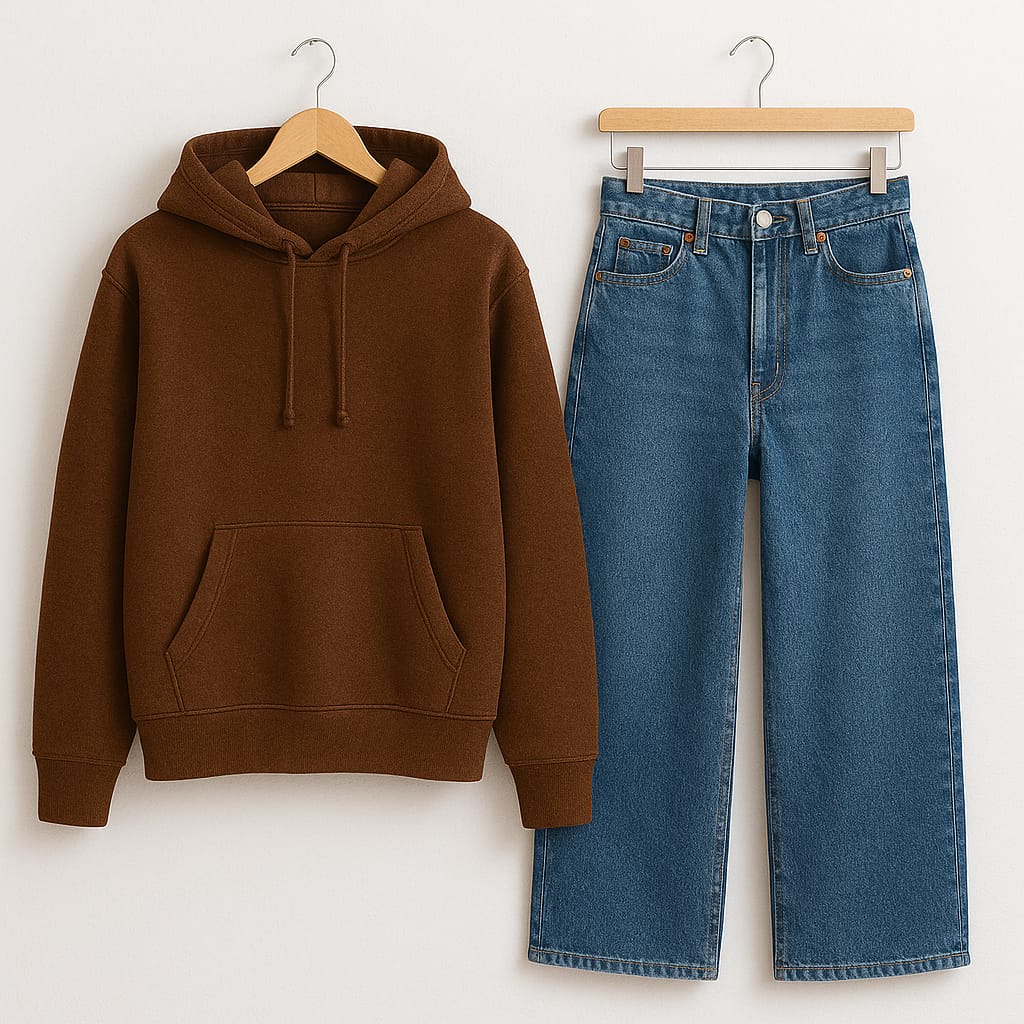 Hoodie with Mid Blue Jeans