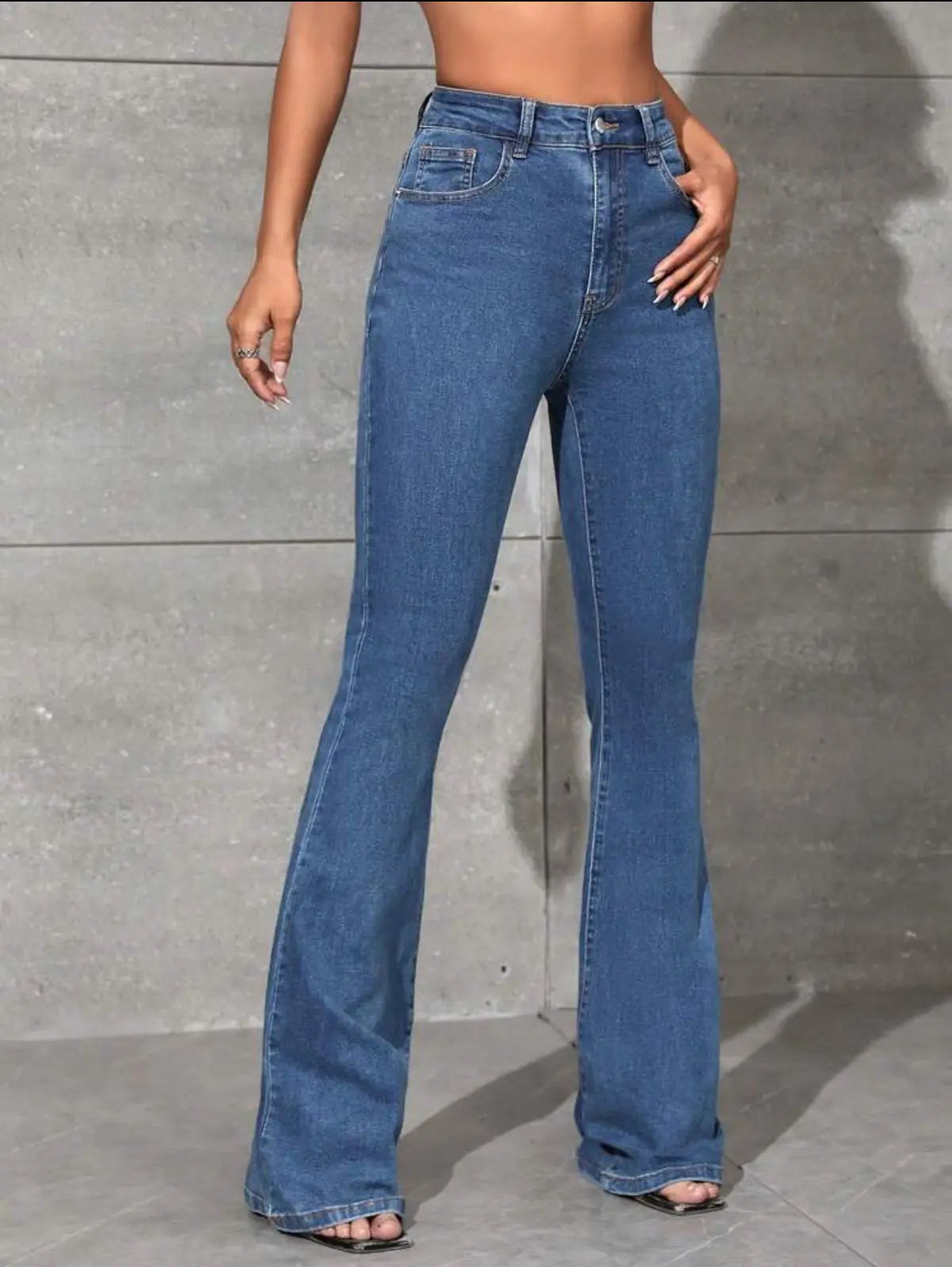 Bell Bottom  Denim Jeans –Dark Blue