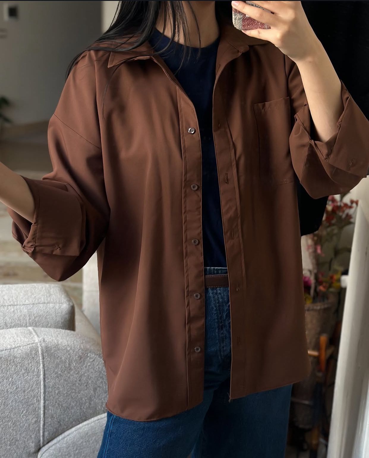 Brown Button Down Shirt