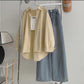 BUTTON DOWN SHIRT WITH WIDE LEG JEANS