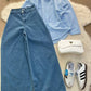 BUTTON DOWN SHIRT WITH WIDE LEG JEANS