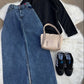 BUTTON DOWN SHIRT WITH WIDE LEG JEANS