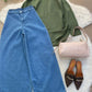 BUTTON DOWN SHIRT WITH WIDE LEG JEANS