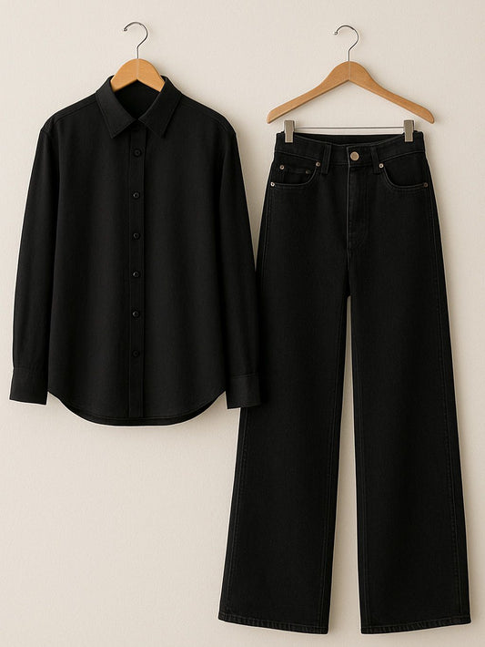 BUTTON DOWN SHIRT AND JEANS