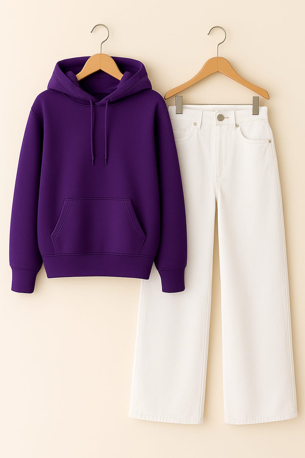 Hoodie With White Leg Jeans